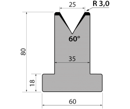 Matriz de dobra tipo Promecam T80.25.60